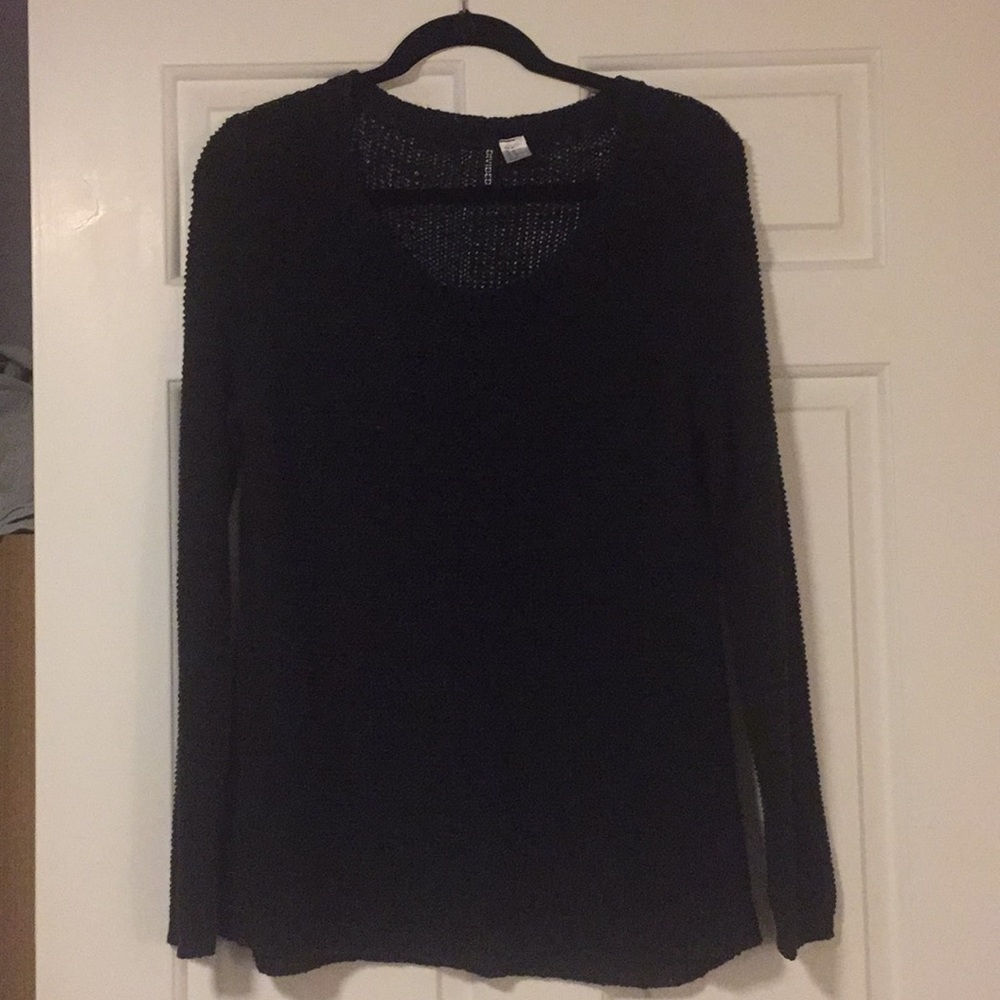 H&M Divided Black Loose Knit Sweater EUC